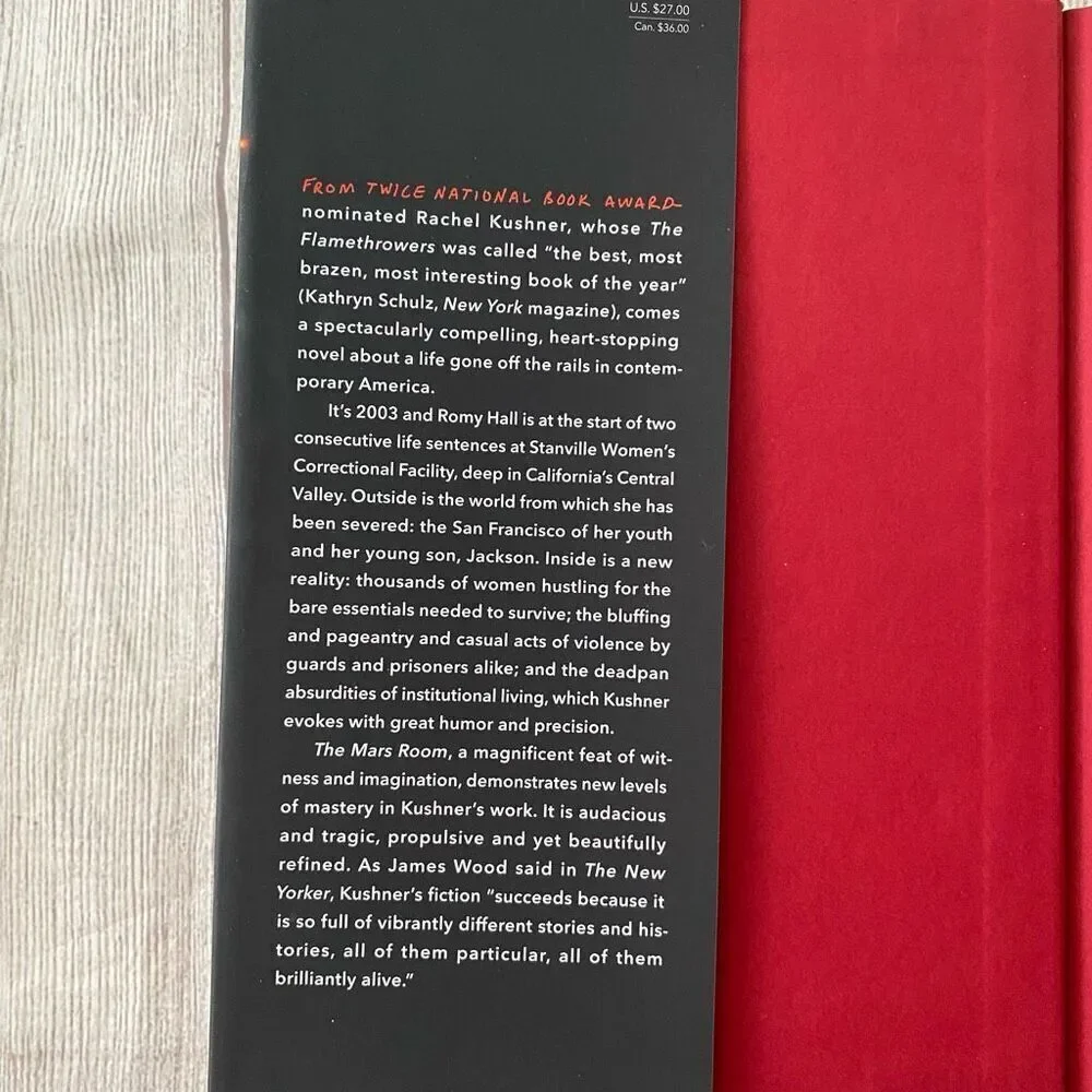 The Mars Room by Rachel Kushner hardback book literary fiction novel